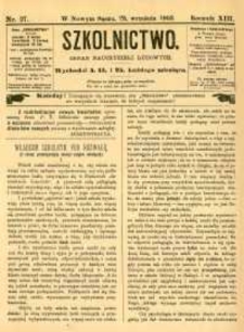 Szkolnictwo : organ nauczycieli ludowych. 1903, R.13, nr 27