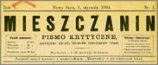 Mieszczanin : pismo krytyczne poświęcone obronie interesów mieszkańców miast. 1904, R.5, nr 01