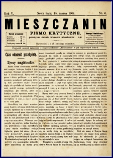 Mieszczanin : pismo krytyczne poświęcone obronie interesów mieszkańców miast. 1904, R.5, nr 06