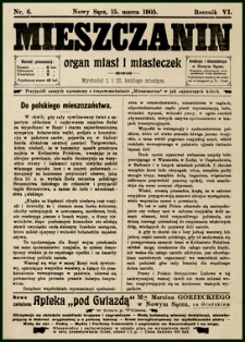 Mieszczanin : organ miast i miasteczek. 1905, R.6, nr 06