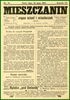 Mieszczanin : organ miast i miasteczek. 1905, R.6, nr 10