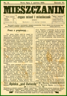 Mieszczanin : organ miast i miasteczek. 1905, R.6, nr 11