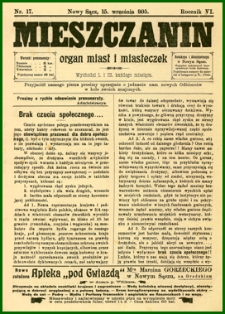 Mieszczanin : organ miast i miasteczek. 1905, R.6, nr 17