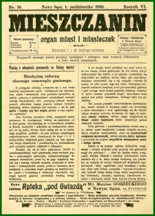 Mieszczanin : organ miast i miasteczek. 1905, R.6, nr 18