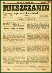 Mieszczanin : organ miast i miasteczek. 1906, R.7, nr 01