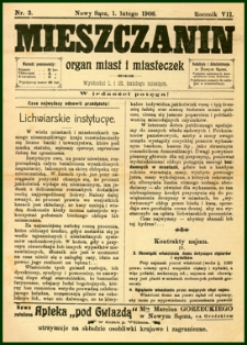 Mieszczanin : organ miast i miasteczek. 1906, R.7, nr 03