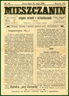 Mieszczanin : organ miast i miasteczek. 1906, R.7, nr 10