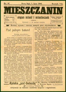 Mieszczanin : organ miast i miasteczek. 1906, R.7, nr 13