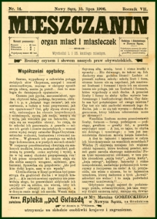 Mieszczanin : organ miast i miasteczek. 1906, R.7, nr 14