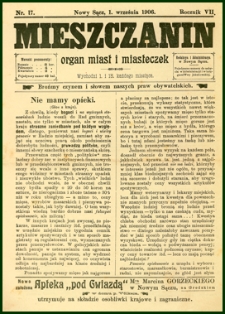 Mieszczanin : organ miast i miasteczek. 1906, R.7, nr 17