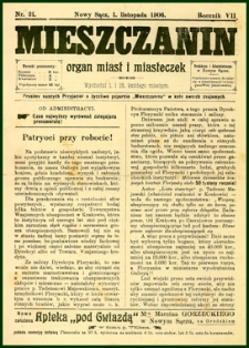 Mieszczanin : organ miast i miasteczek. 1906, R.7, nr 21