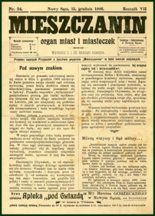 Mieszczanin : organ miast i miasteczek. 1906, R.7, nr 24