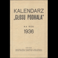 Kalendarz "Głosu Podhala" na rok 1936