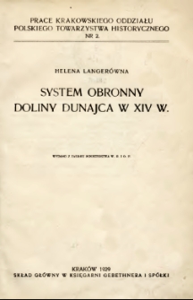 System obronny Doliny Dunajca w XIV w.