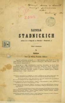 Rodowody domu Stadnickich herbu Szreniawa od 1386-1861