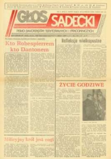 Głos Sądecki : pismo samorządów terytorialnych i pracowniczych. 1990, R.1, nr 03