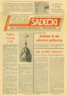 Głos Sądecki : pismo samorządów terytorialnych i pracowniczych. 1990, R.1, nr 04