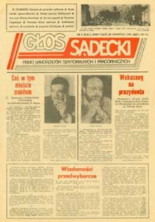 Głos Sądecki : pismo samorządów terytorialnych i pracowniczych. 1990, R.1, nr 07