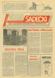 Głos Sądecki : pismo samorządów terytorialnych i pracowniczych. 1990, R.1, nr 08