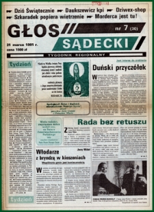 Głos Sądecki : tygodnik regionalny. 1991, nr 07(30)