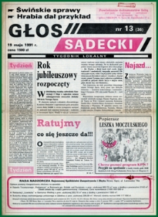 Głos Sądecki : tygodnik lokalny. 1991, nr 13(36)