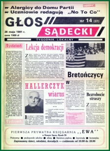 Głos Sądecki : tygodnik lokalny. 1991, nr 14(37)