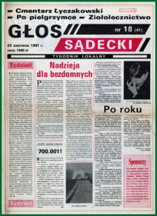 Głos Sądecki : tygodnik lokalny. 1991, nr 18(41)