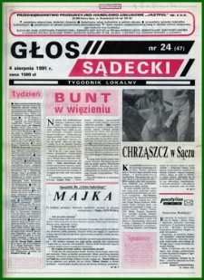 Głos Sądecki : tygodnik lokalny. 1991, nr 24(47)