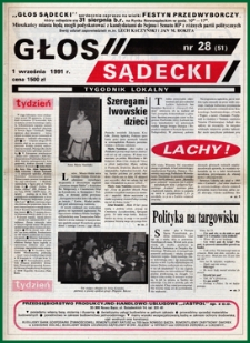 Głos Sądecki : tygodnik lokalny. 1991, nr 28(51)