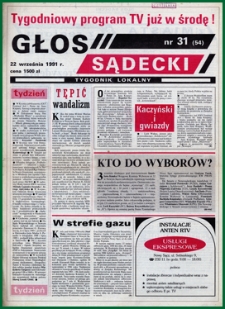 Głos Sądecki : tygodnik lokalny. 1991, nr 31(54)