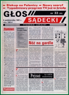 Głos Sądecki : tygodnik lokalny. 1991, nr 33(56)