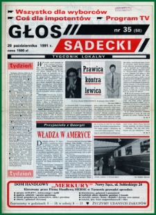 Głos Sądecki : tygodnik lokalny. 1991, nr 35(58)