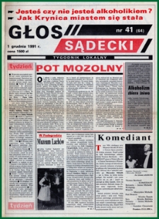 Głos Sądecki : tygodnik lokalny. 1991, nr 41(64)