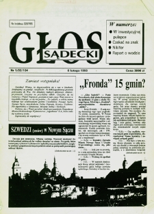 Głos Sądecki. 1993, nr 01(104)