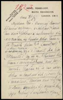 List Ady Sari z 1923-10-29