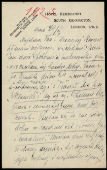 List Ady Sari z 1923-10-29