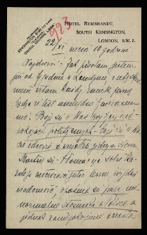 List Ady Sari z 1923-11-22