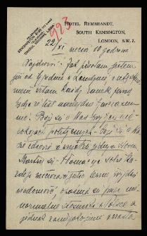 List Ady Sari z 1923-11-22