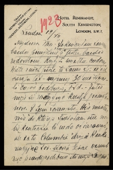 List Ady Sari z 1923-12-12