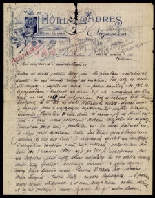 List Ady Sari z 1909-11