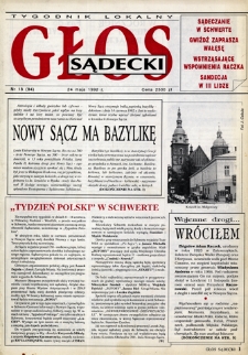 Głos Sądecki : tygodnik lokalny. 1992, nr 18(84)