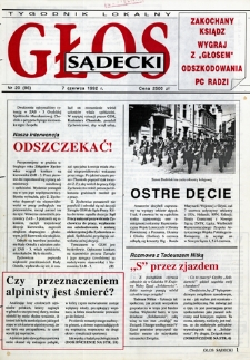 Głos Sądecki : tygodnik lokalny. 1992, nr 20(86)