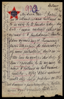 List Ady Sari z 1922-12-16