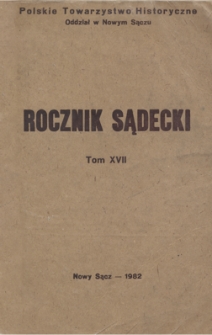 Rocznik Sądecki. 1982 r., T. 17
