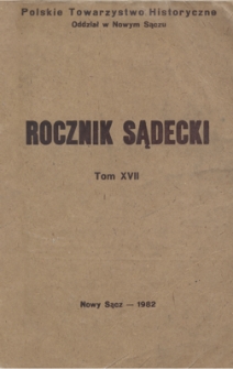 Rocznik Sądecki. 1982 r., T. 17
