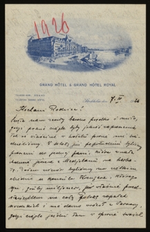 List Jana Szayera [brat Ady Sari towarzyszący jej w podróżach artystycznych] z 1926-04-07