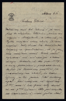 List Jana Szayera [brat Ady Sari towarzyszący jej w podróżach artystycznych] z 1925-04-06