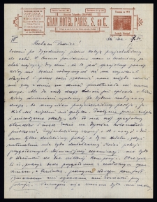 List Jana Szayera [brat Ady Sari towarzyszący jej w podróżach artystycznych] z 1925-07-17