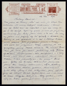 List Jana Szayera [brat Ady Sari towarzyszący jej w podróżach artystycznych] z 1925-07-18