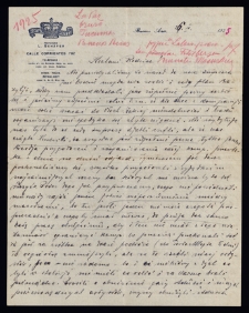 List Jana Szayera [brat Ady Sari towarzyszący jej w podróżach artystycznych] z 1925-09-26
